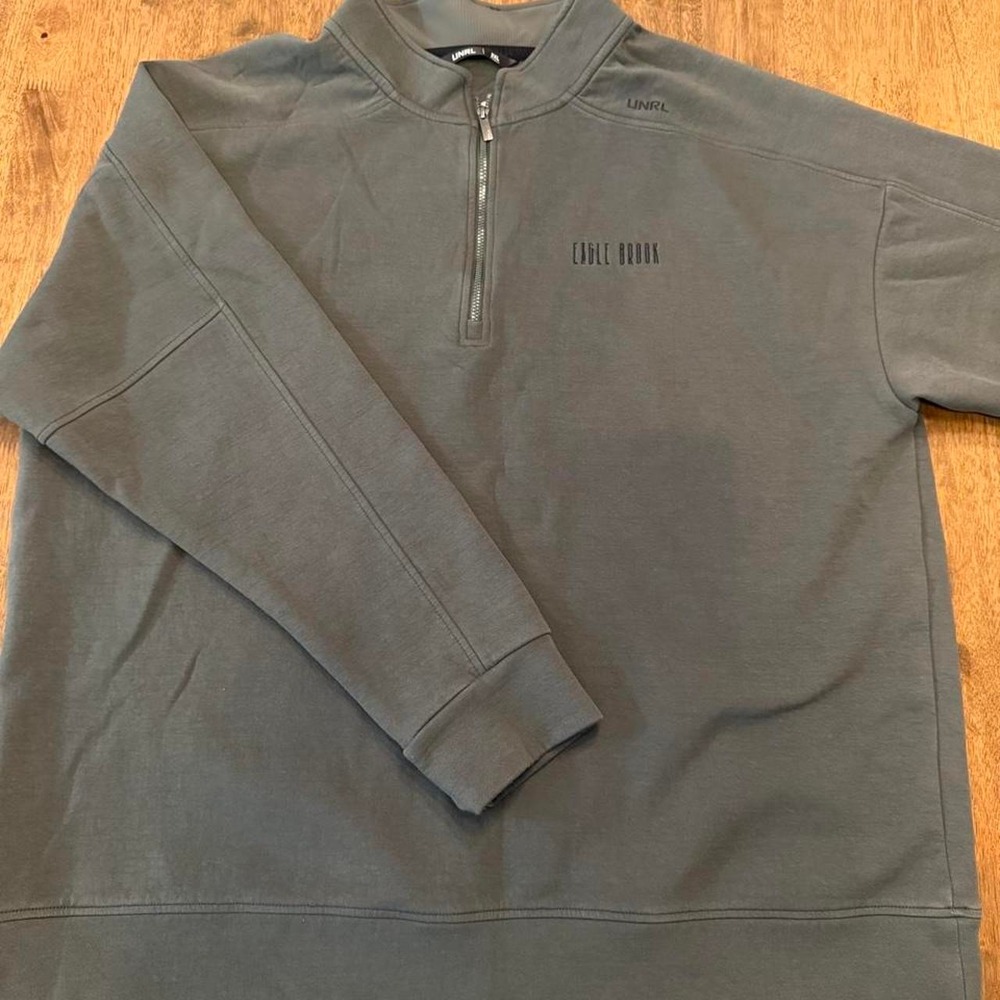 UNRL x Eagle Brook Church Quarter Zip Pullover Green 2XL Athletic Fit